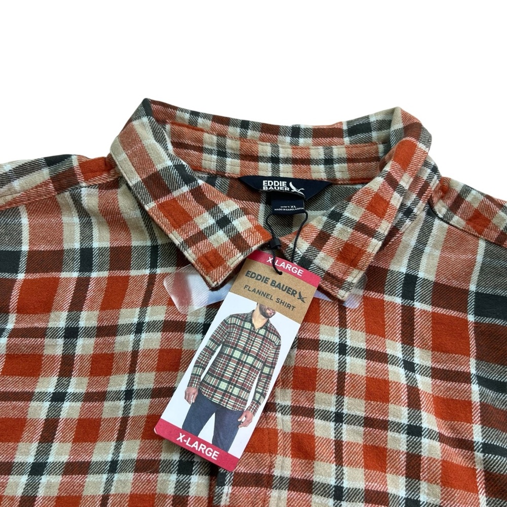 Eddie Bauer NEW Men’s XL Clay Comp Plaid Flannel Button
Up Shirt